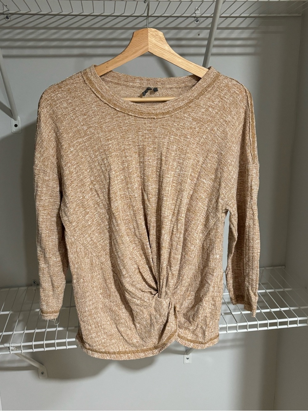 Anthropologie Tan Knit Top